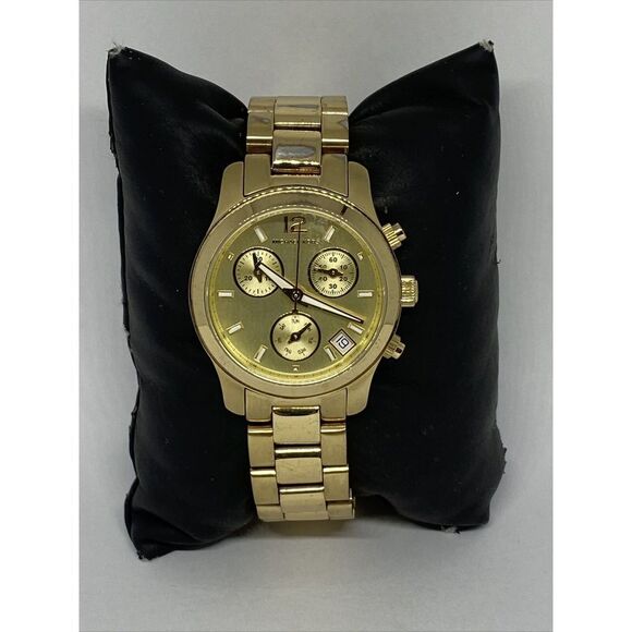 Michael Kors Runway MK5384 Women's Gold Stainless Steel Analog Dial Watch MP152 - Picture 1 of 12